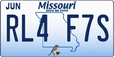 MO license plate RL4F7S