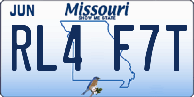 MO license plate RL4F7T