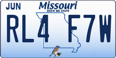 MO license plate RL4F7W