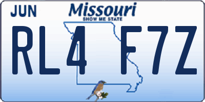 MO license plate RL4F7Z