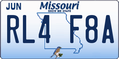 MO license plate RL4F8A