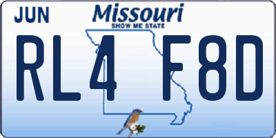 MO license plate RL4F8D