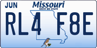 MO license plate RL4F8E