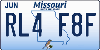 MO license plate RL4F8F