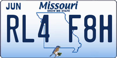 MO license plate RL4F8H
