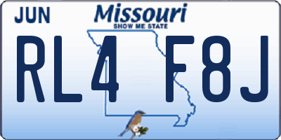 MO license plate RL4F8J