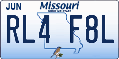 MO license plate RL4F8L