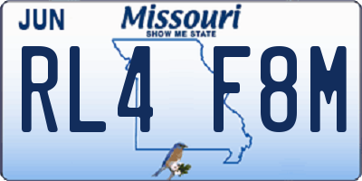 MO license plate RL4F8M