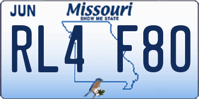 MO license plate RL4F8O