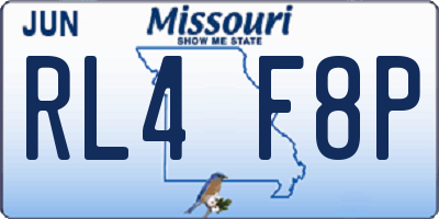 MO license plate RL4F8P