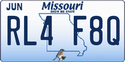 MO license plate RL4F8Q