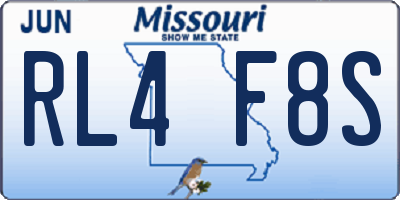 MO license plate RL4F8S