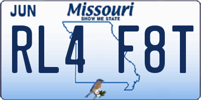 MO license plate RL4F8T