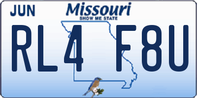 MO license plate RL4F8U