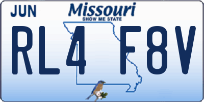 MO license plate RL4F8V