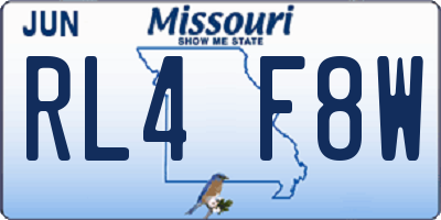 MO license plate RL4F8W