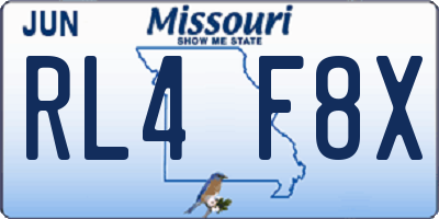 MO license plate RL4F8X
