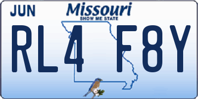 MO license plate RL4F8Y