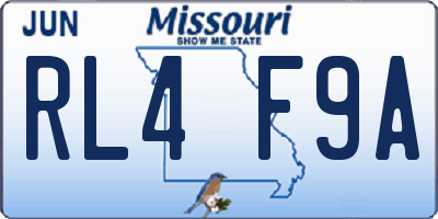 MO license plate RL4F9A