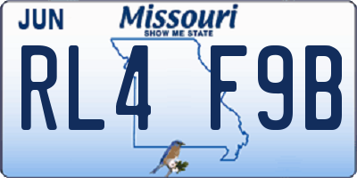 MO license plate RL4F9B