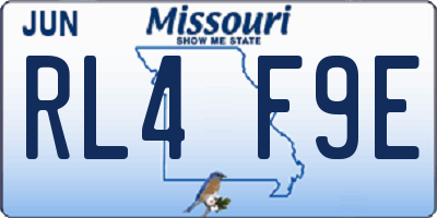 MO license plate RL4F9E