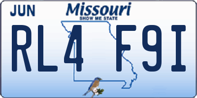 MO license plate RL4F9I