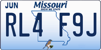 MO license plate RL4F9J