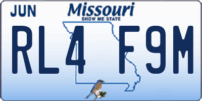 MO license plate RL4F9M