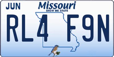 MO license plate RL4F9N