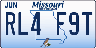 MO license plate RL4F9T