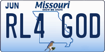 MO license plate RL4G0D