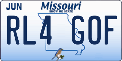 MO license plate RL4G0F