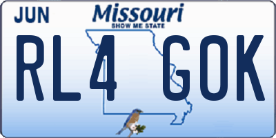 MO license plate RL4G0K
