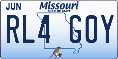 MO license plate RL4G0Y