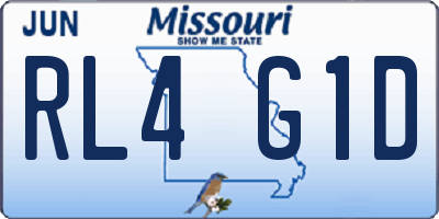 MO license plate RL4G1D