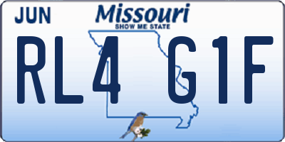 MO license plate RL4G1F