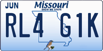 MO license plate RL4G1K