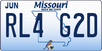 MO license plate RL4G2D