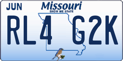 MO license plate RL4G2K