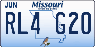 MO license plate RL4G2O