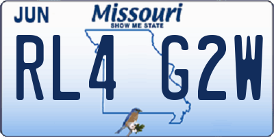 MO license plate RL4G2W