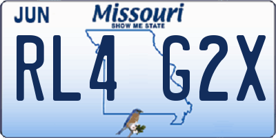 MO license plate RL4G2X