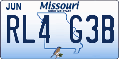 MO license plate RL4G3B