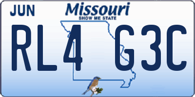 MO license plate RL4G3C