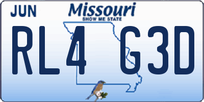 MO license plate RL4G3D