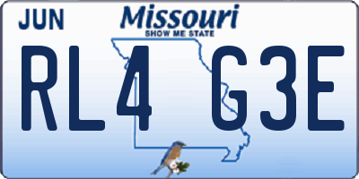 MO license plate RL4G3E