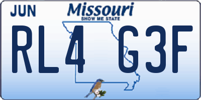 MO license plate RL4G3F