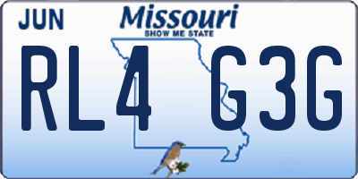 MO license plate RL4G3G