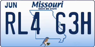 MO license plate RL4G3H