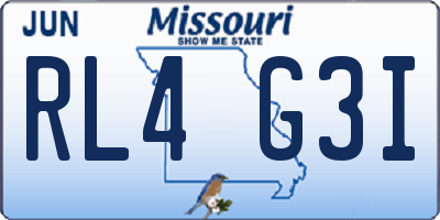 MO license plate RL4G3I